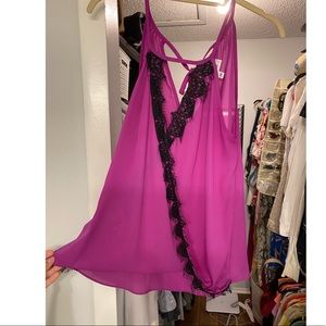 Purple and black lace top